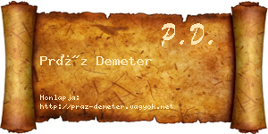 Práz Demeter névjegykártya